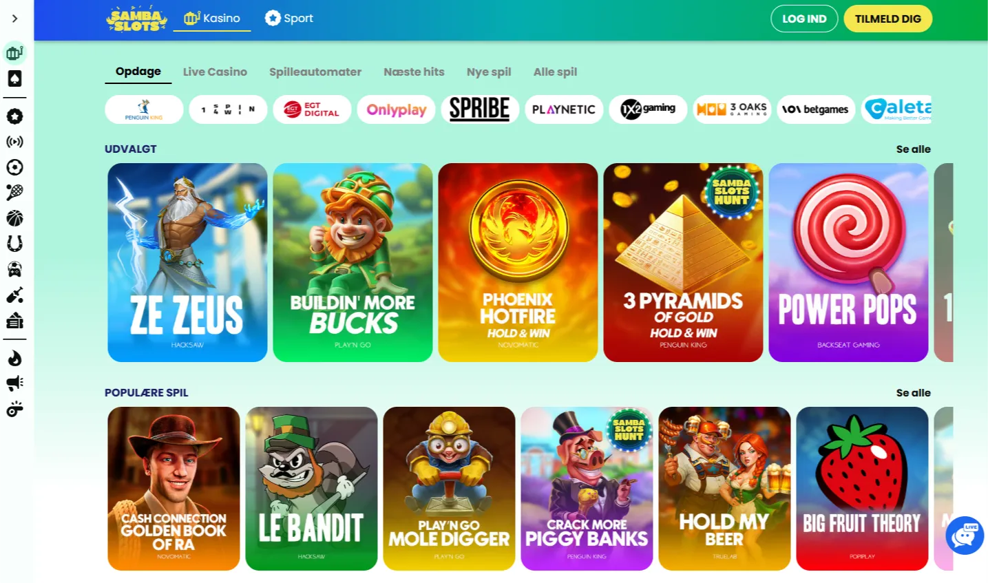 Spiludvalg på online casino uden ROFUS